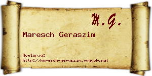 Maresch Geraszim névjegykártya
